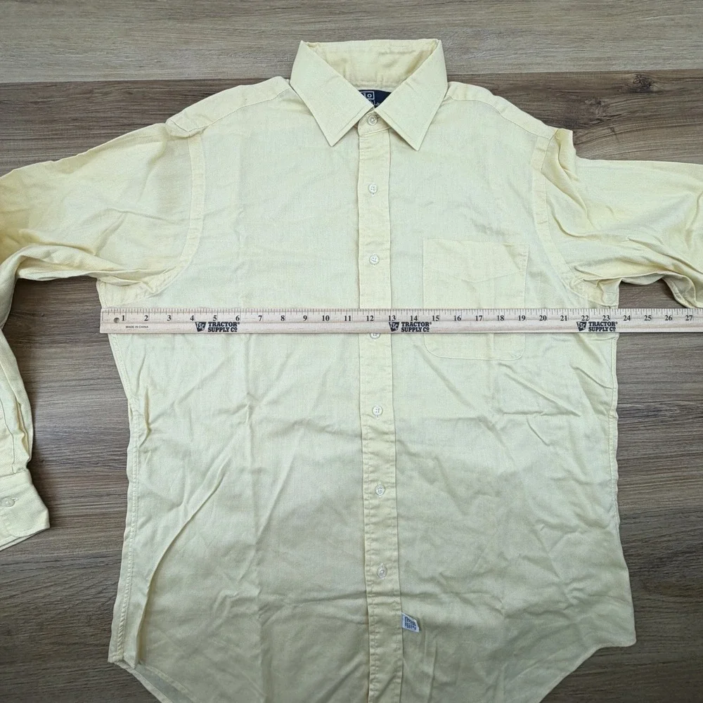 Ralph Lauren Polo Philip Mens Solid Yellow Shirt 16 34/35 Vintage 90s‎